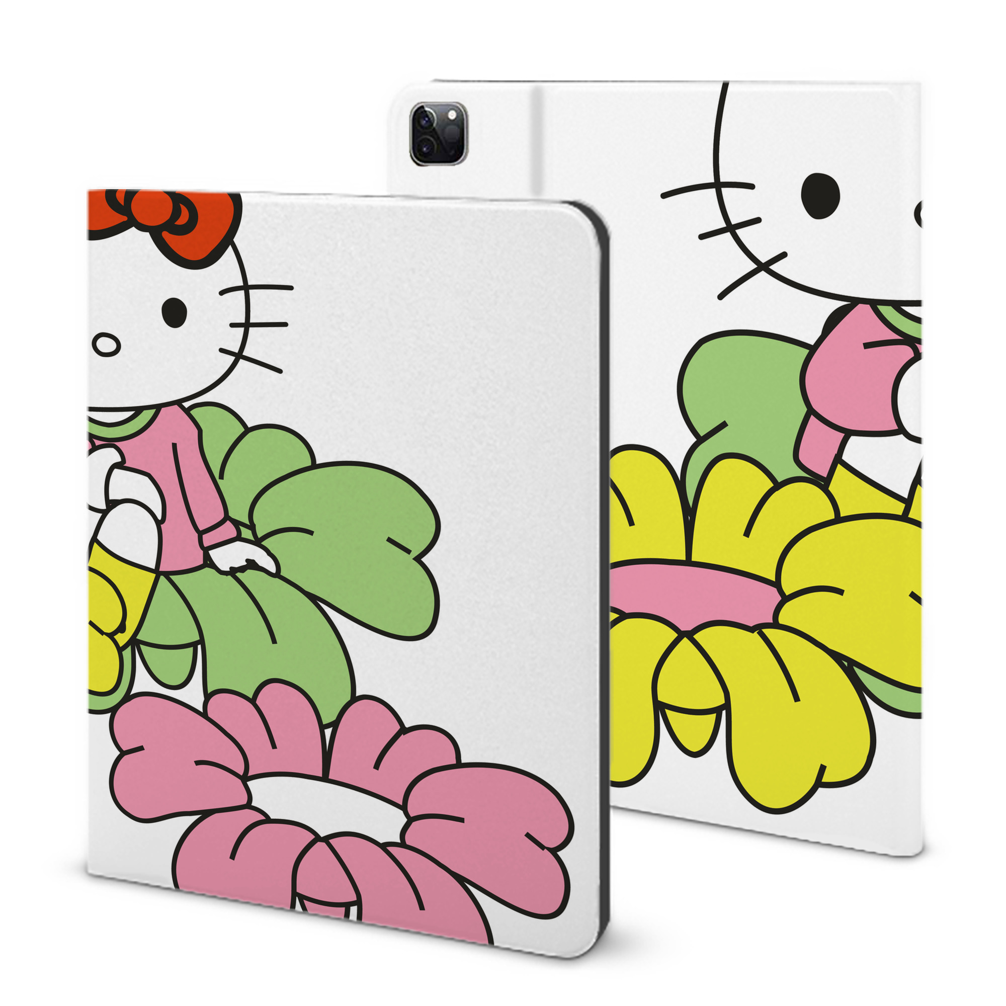（画像用） Hello Kitty ハローキティ IPad ケース ブック型 PUレザー TPU 耐衝撃 軽量 薄型 ペン収納なし 全面保護 IPad 各モデル対応